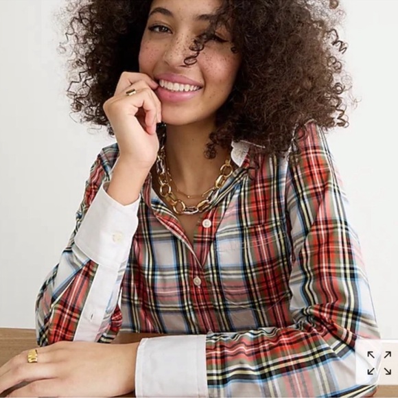 J. Crew Classic Fit Cotton Poplin Shirt in Snowy Stewart Tartan (4) - Picture 2 of 11